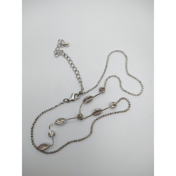 Simple Silver Tone & Black Faceted Oval Teardrop Y-drop Y2K Fashion Necklace - Picture 7 of 7